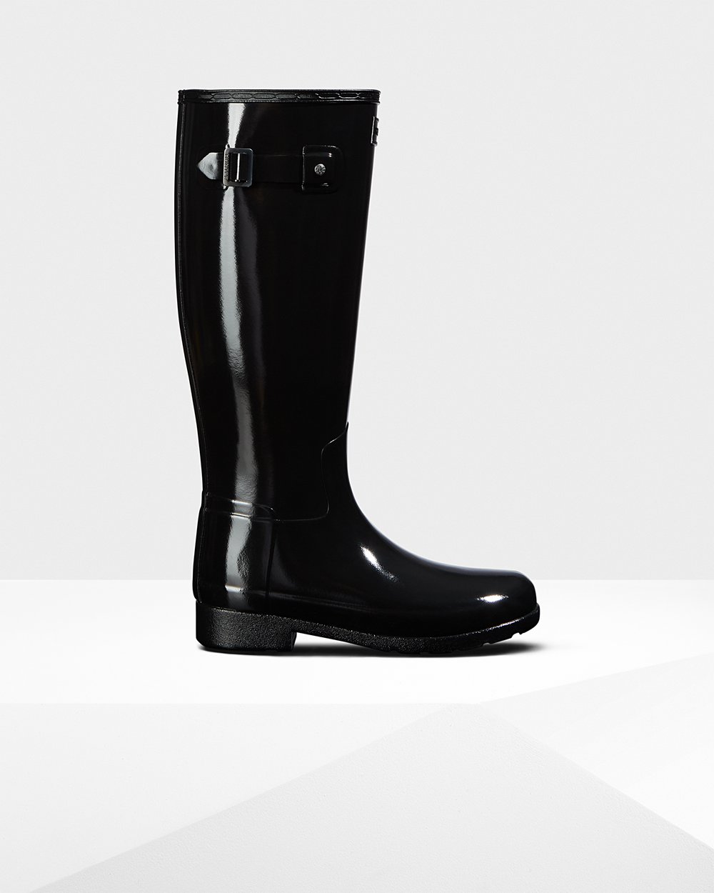 Galochas Altas Hunter Feminina Pretas - Original Refined Gloss - 13VLZHOUK